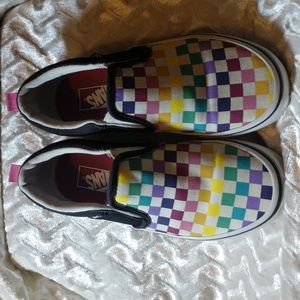 Multicolored checkered Vans size 2